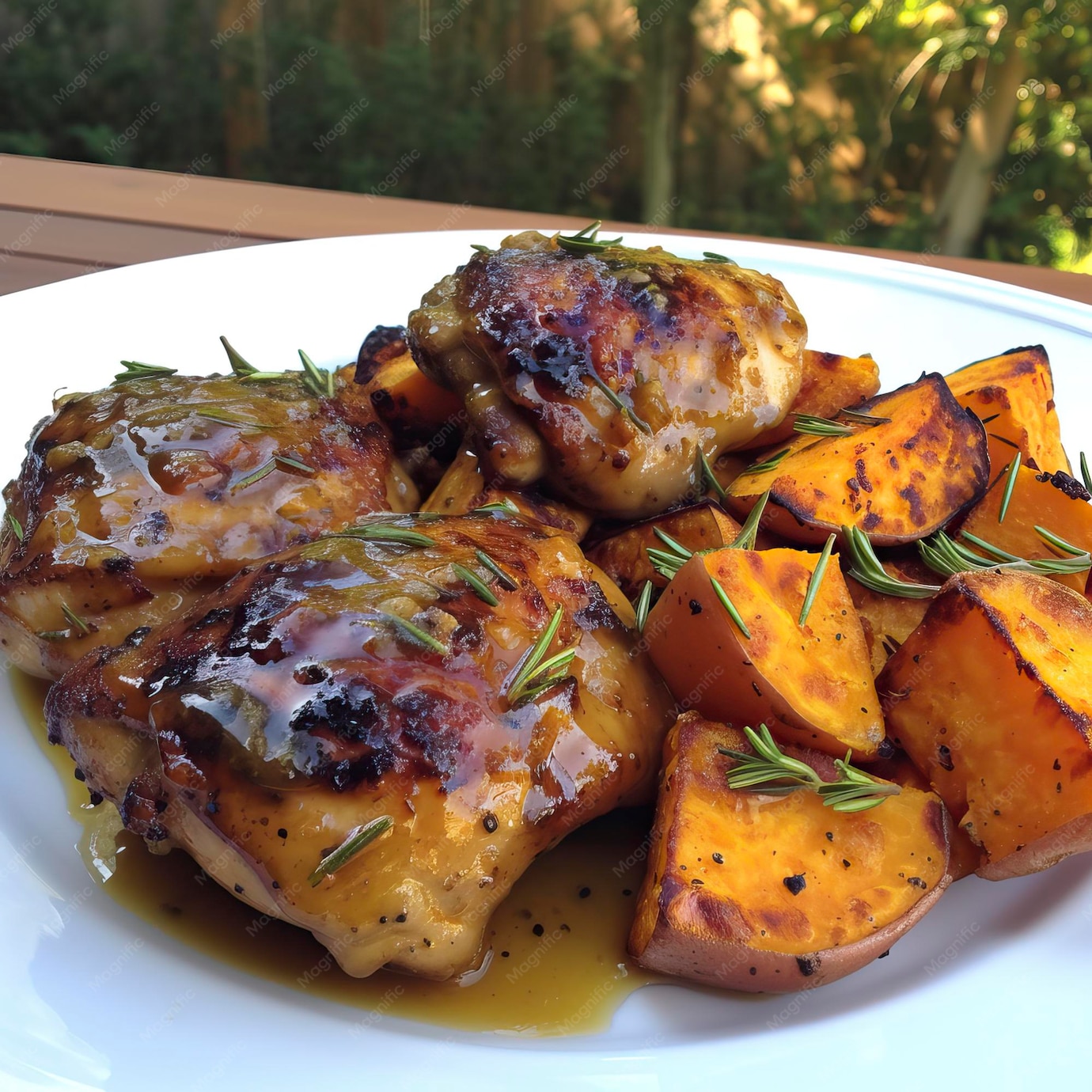 Honey-Mustard Glazed Chicken Thighs with Roasted Veggies