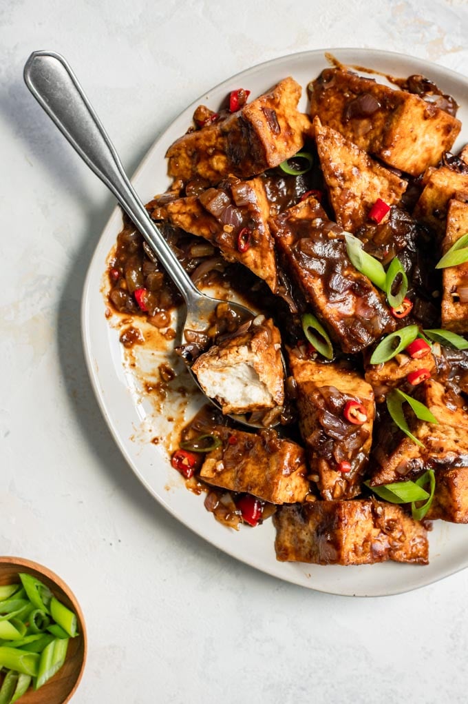 Stir-Fried Tofu and Vegetables with Black Bean Sauce