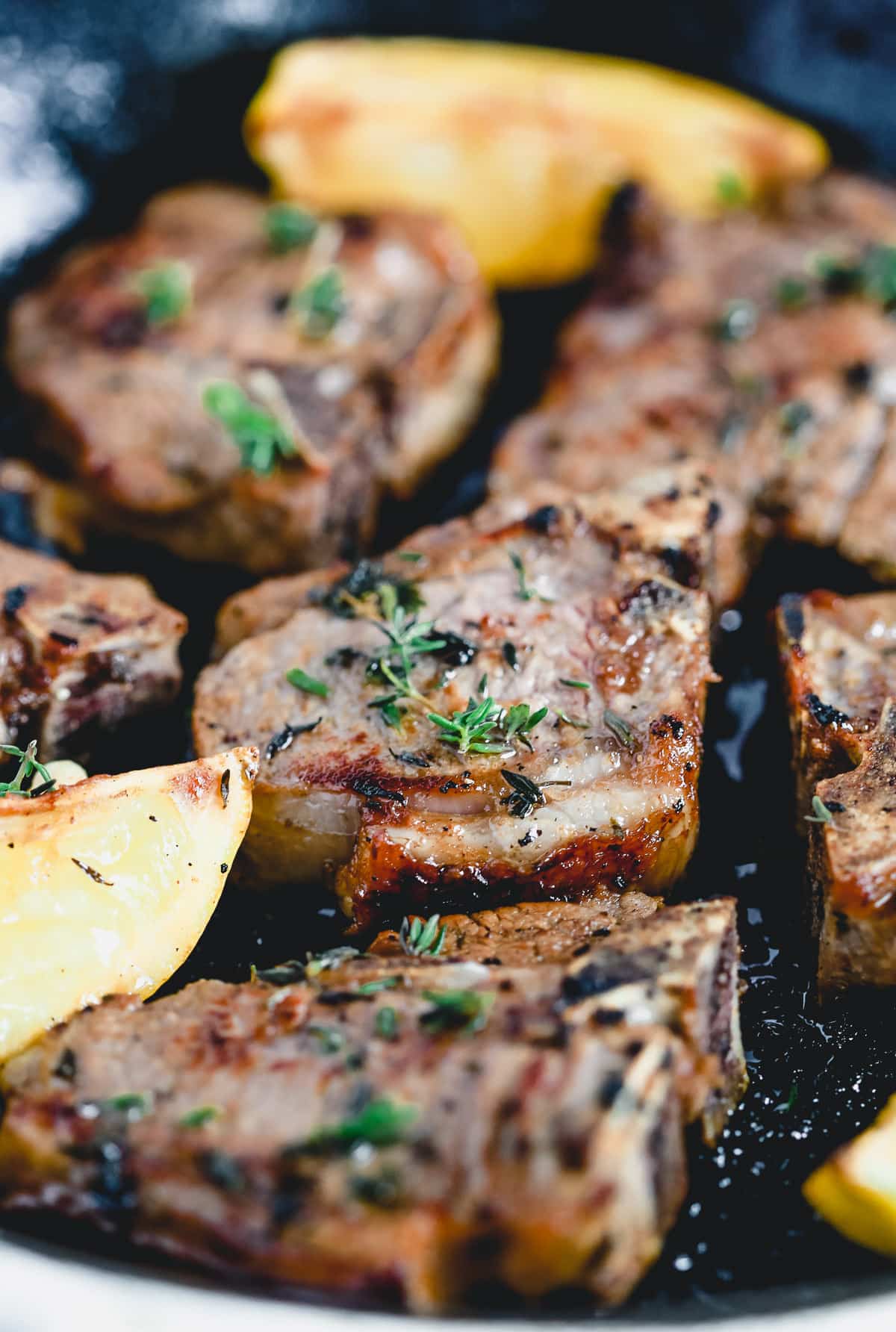 Lemon-Thyme Roasted Lamb Chops with Garlic Butter