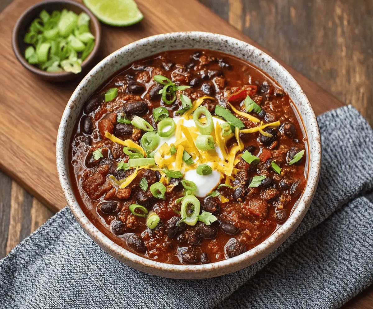 Roasted Garlic and Black Bean Chili with Smoked Paprika