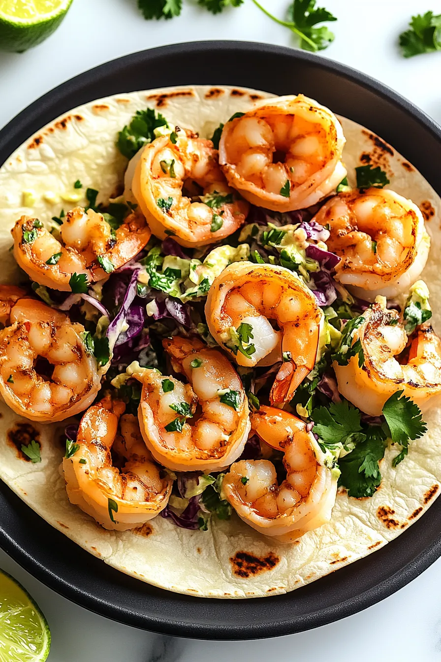 Garlic-Lime Shrimp Tacos with Cilantro Slaw