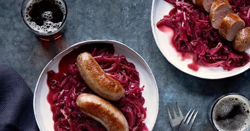 Wurstfest Bratwurst with Sweet Mustard & Cabbage