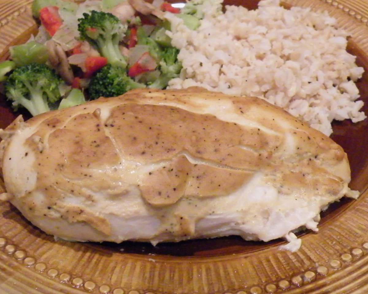 Baked Herb-Crusted Chicken with Garlic Dijon Sauce