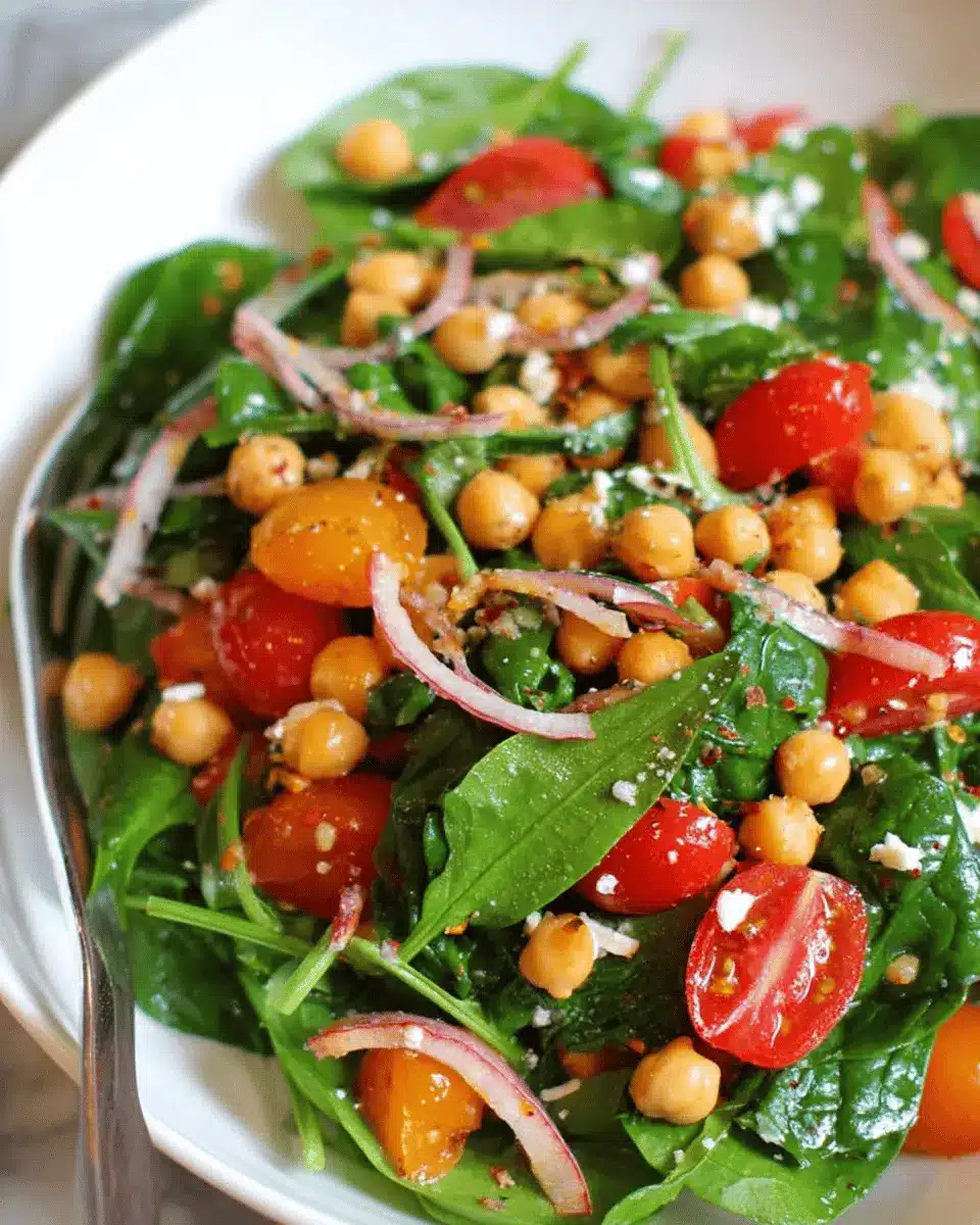 Cold Spinach and Chickpea Salad with Citrus Vinaigrette