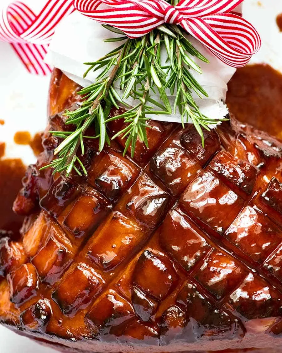Maple-Glazed Ham with Brown Sugar and Clove