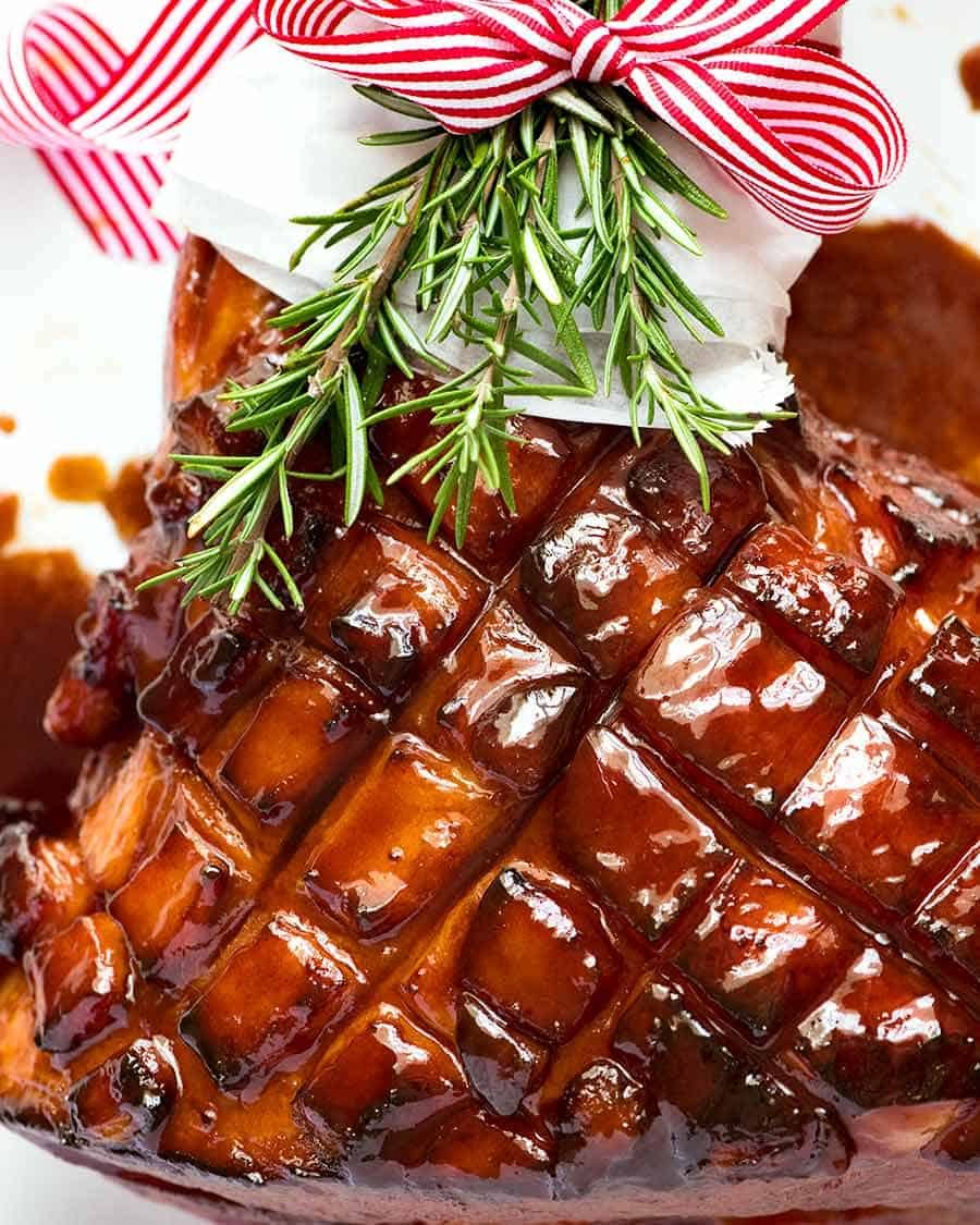 Maple-Glazed Ham with Brown Sugar and Clove