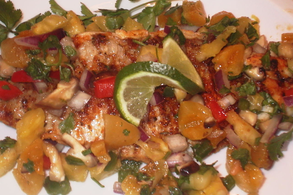 Grilled Cajun-Spiced Catfish with Roasted Corn Salsa