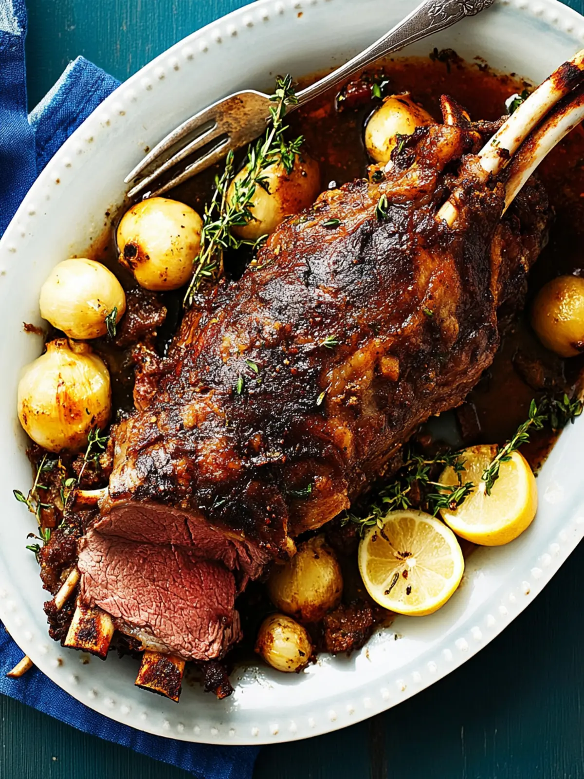 Slow-Roasted Lamb Shoulder with Lemon and Oregano