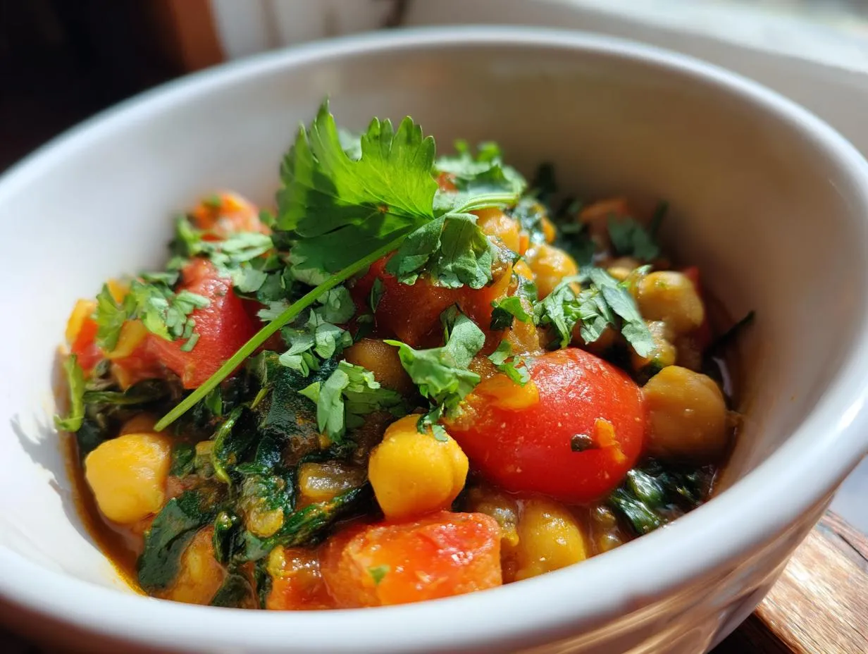 Stovetop Instant Chickpea Curry with Spinach
