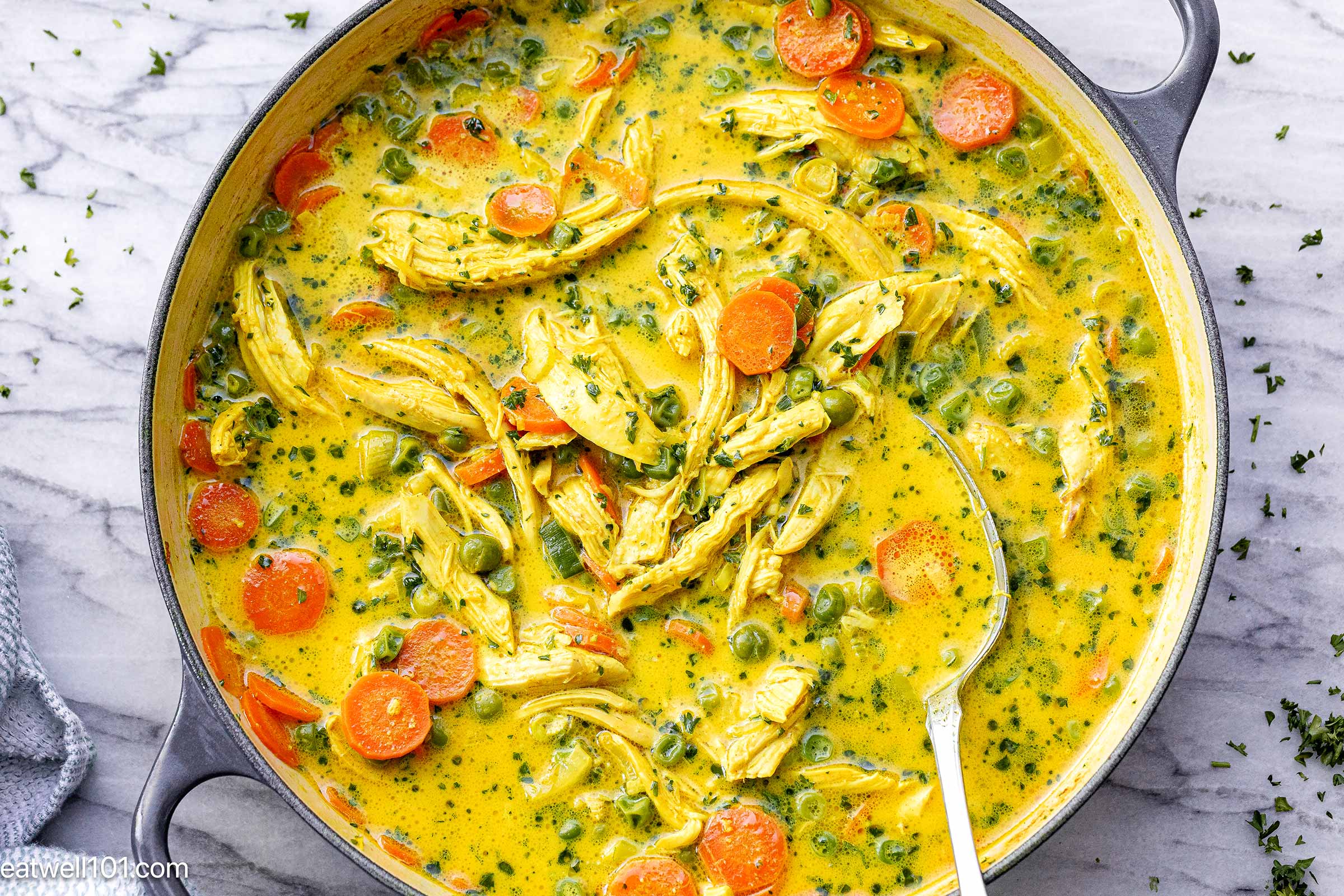 Hydrating Turmeric Chicken Soup with Spinach