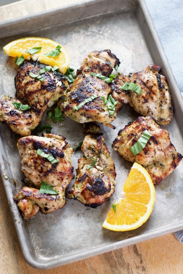 Herb-Marinated Grilled Chicken with Citrus Garlic Sauce