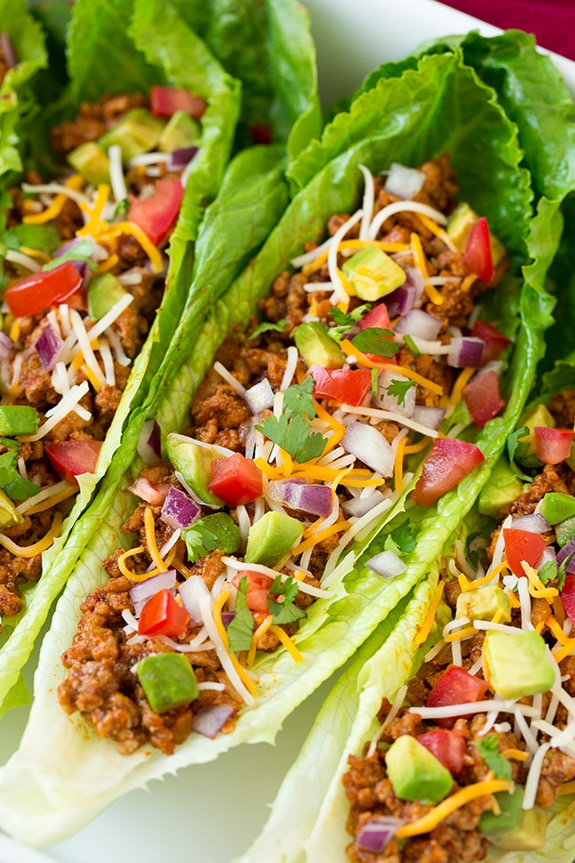 Taco-Style Beef and Avocado Lettuce Wraps