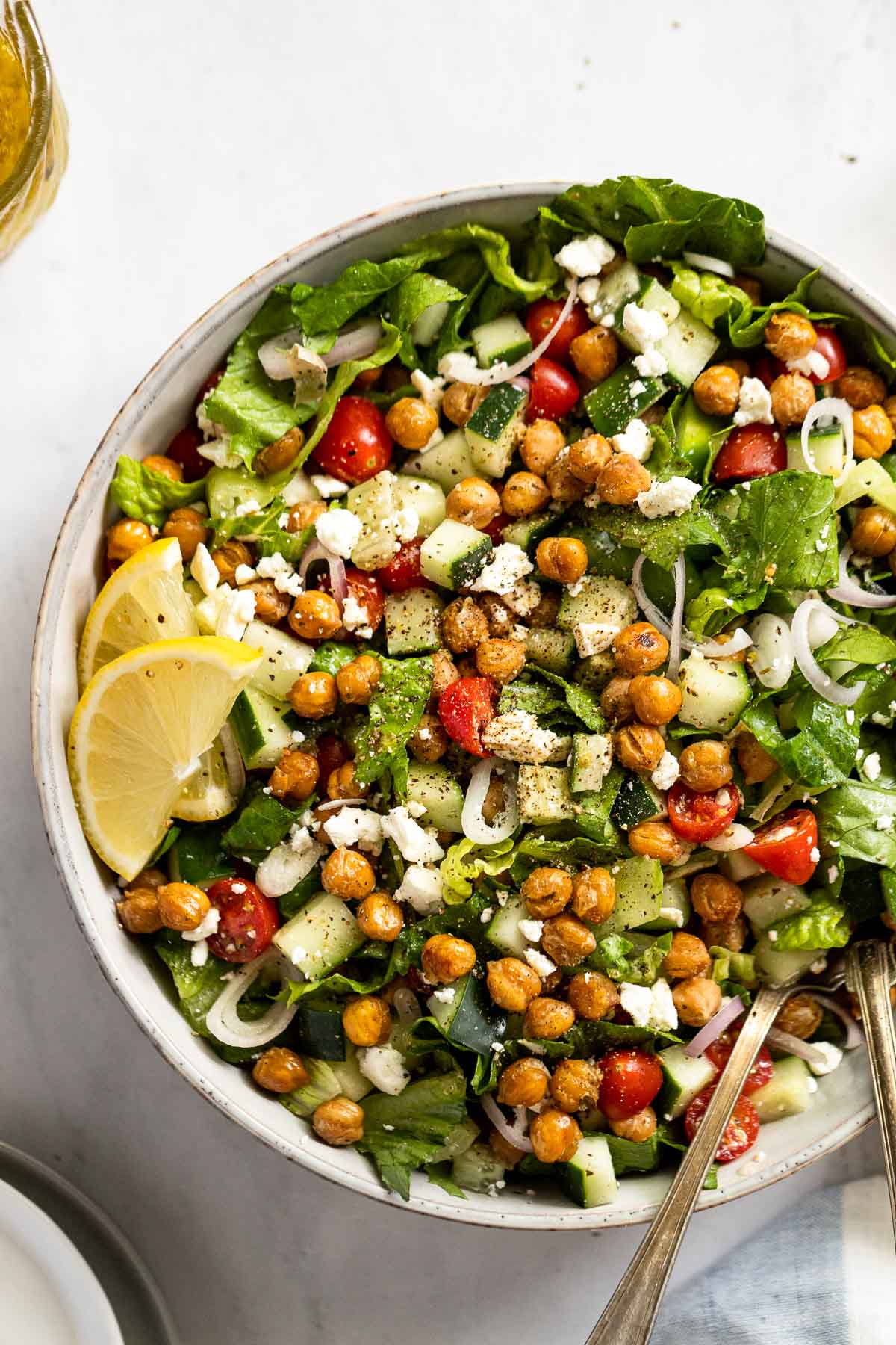 Lemon-Garlic Roasted Vegetable and Chickpea Salad