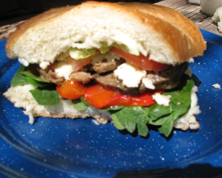 Air-Dried Beef and Roasted Red Pepper Sandwich