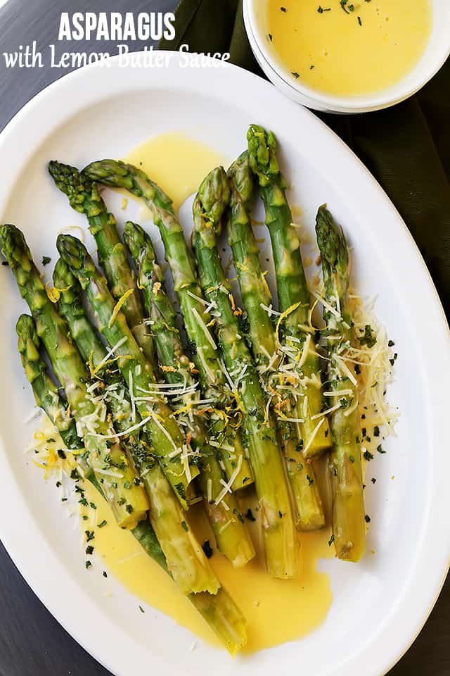 Blanched White Asparagus with Lemon Butter Sauce
