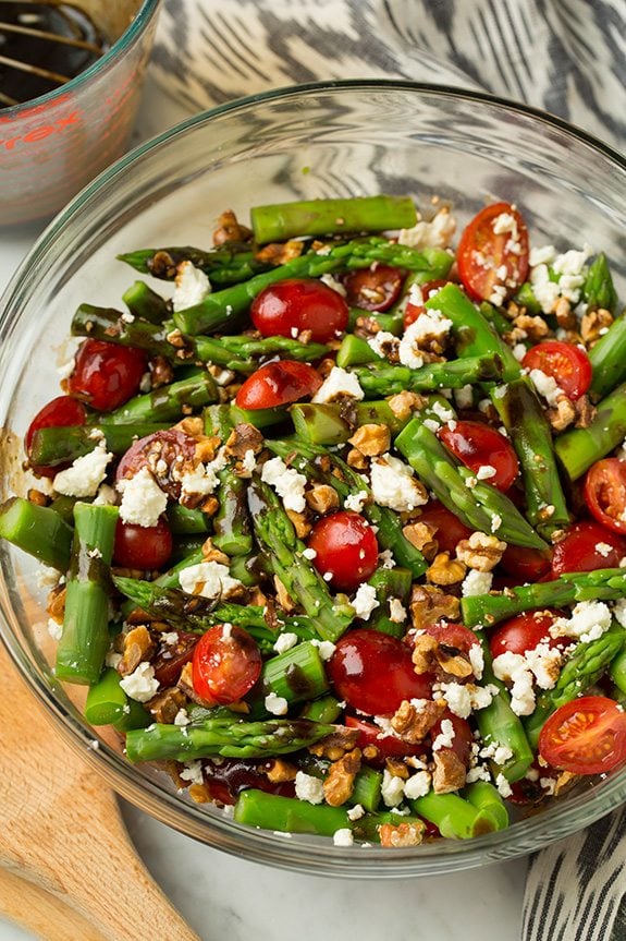 Grilled White Asparagus Salad with Toasted Almonds and Feta