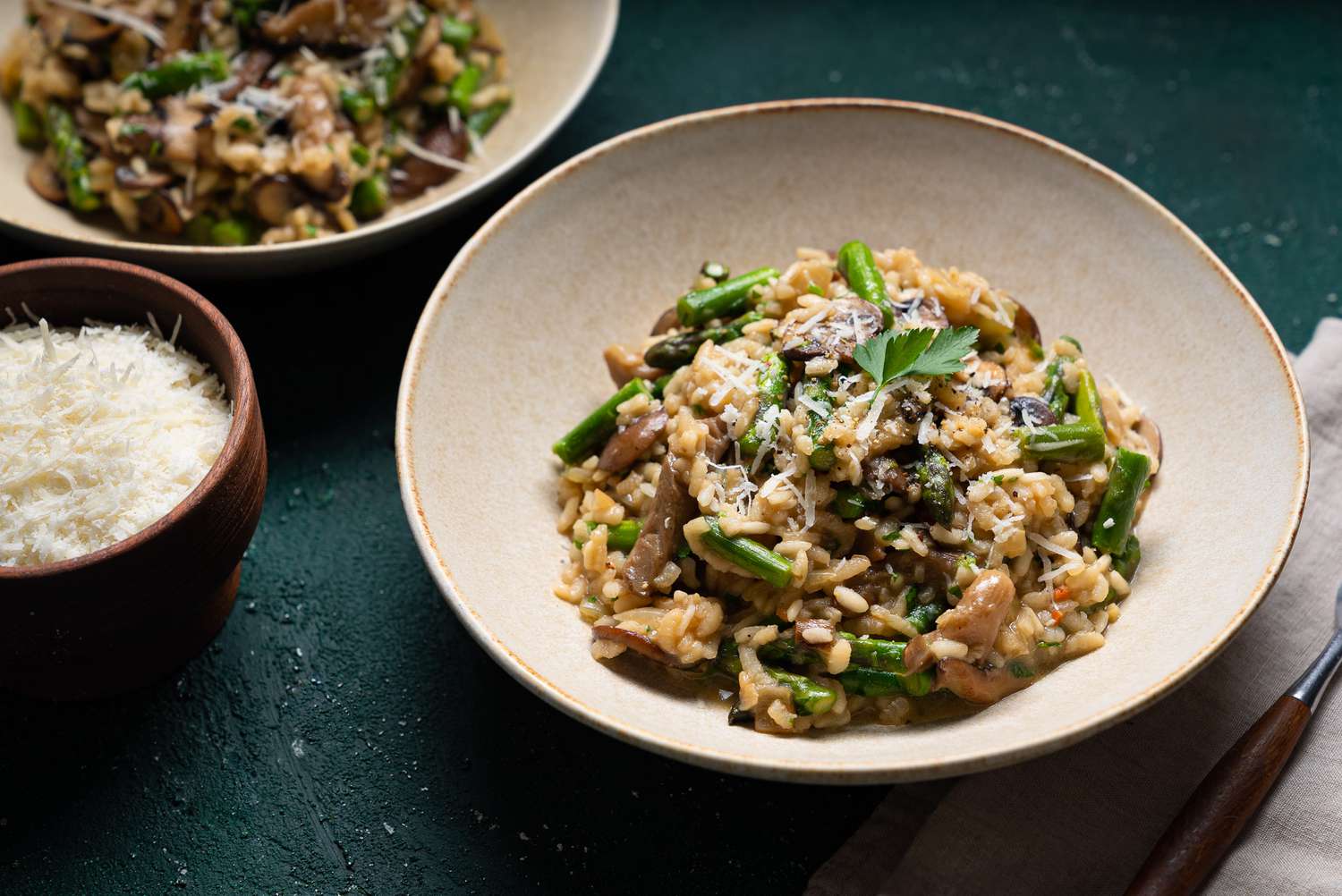 White Asparagus and Mushroom Risotto