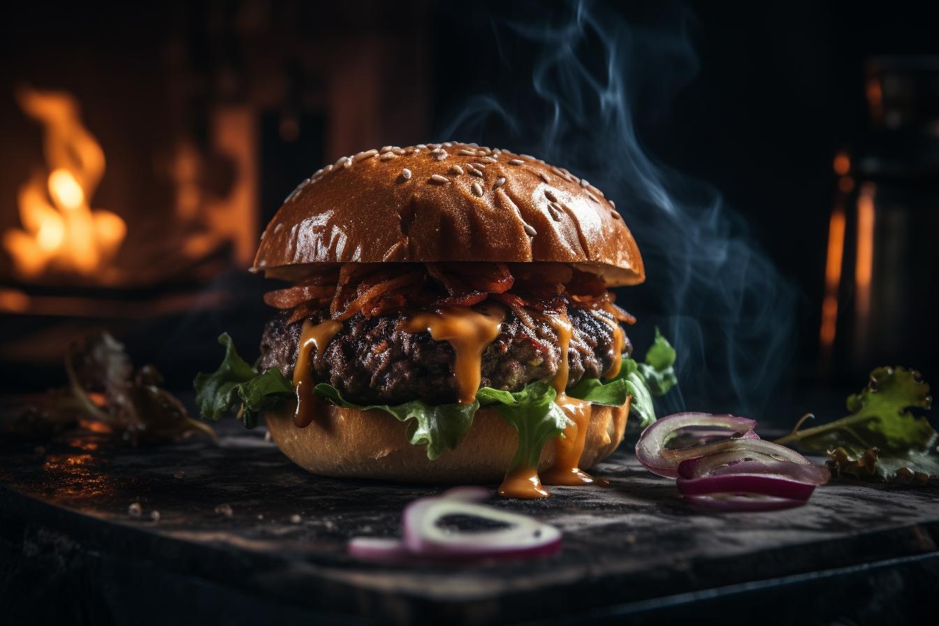 Grilled Bison Burger with Utah Juniper-Smoked Cheddar