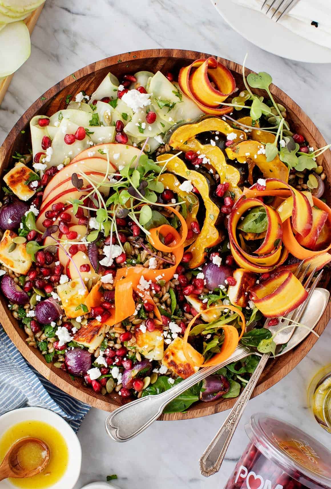 Honey-Roasted Root Vegetable Salad with Pomegranate Vinaigrette