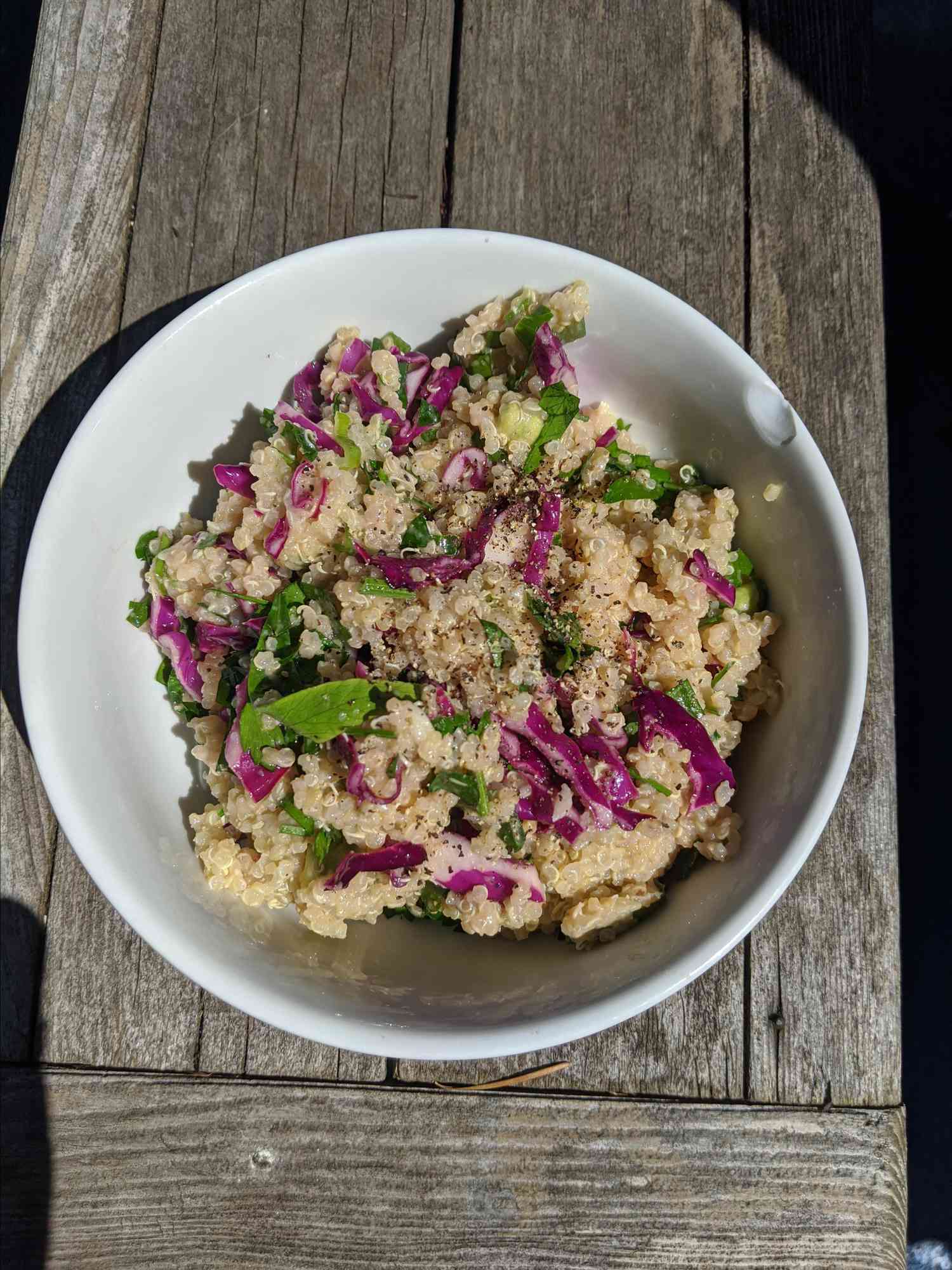 Lemon-Tahini Quinoa Salad with Roasted Chickpeas and Herbs