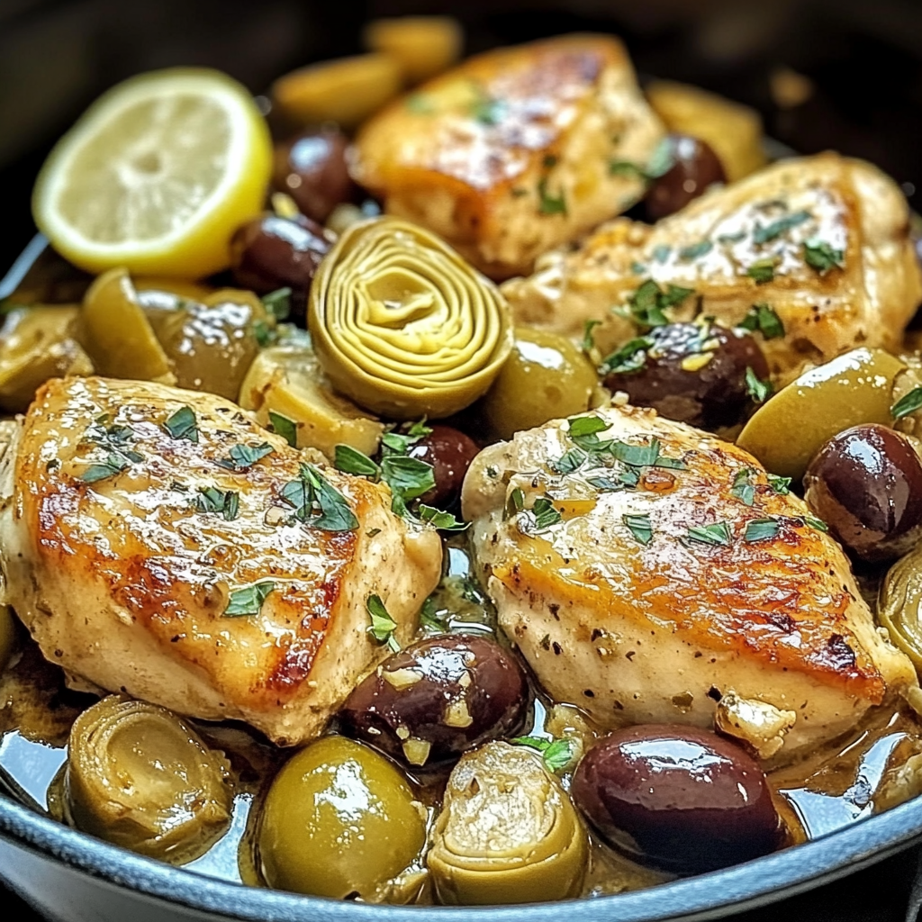 One-Pan Roasted Mediterranean Chicken with Lemon and Olives