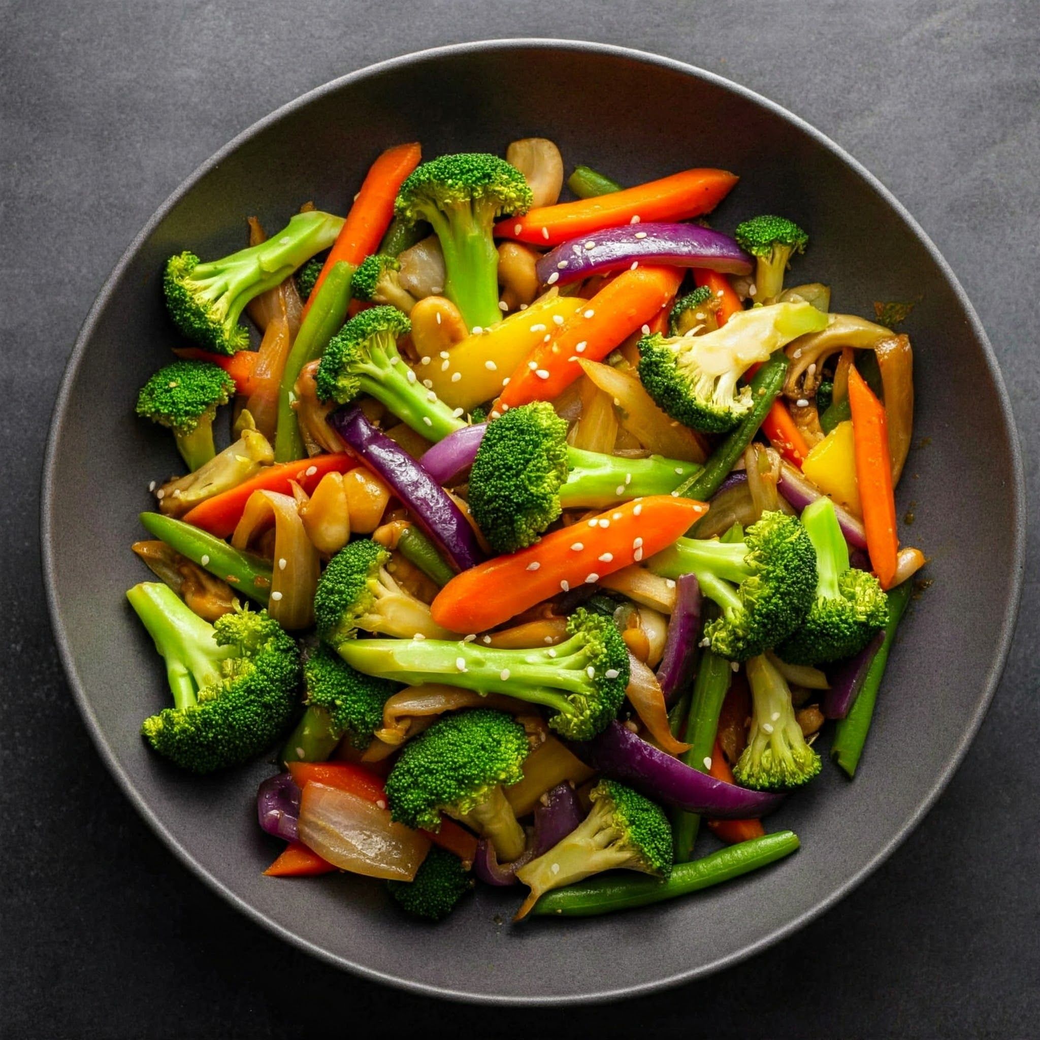 Stir-Fried Rainbow Vegetable Medley with Garlic and Soy