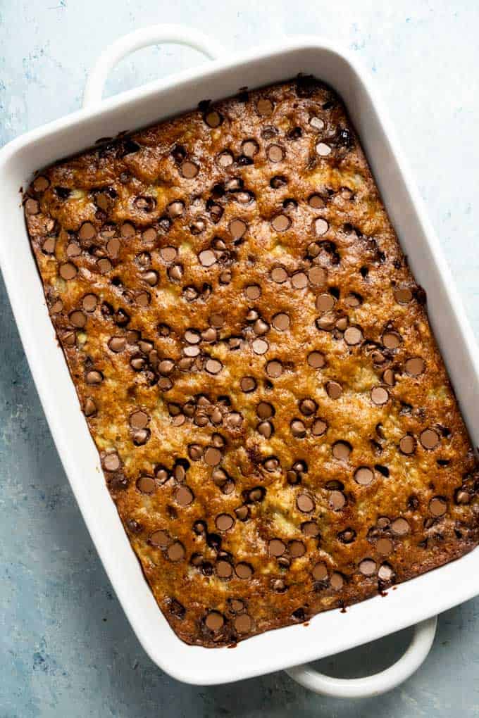 Sheet Pan Caramelized Banana and Chocolate Chip Cookie Bars