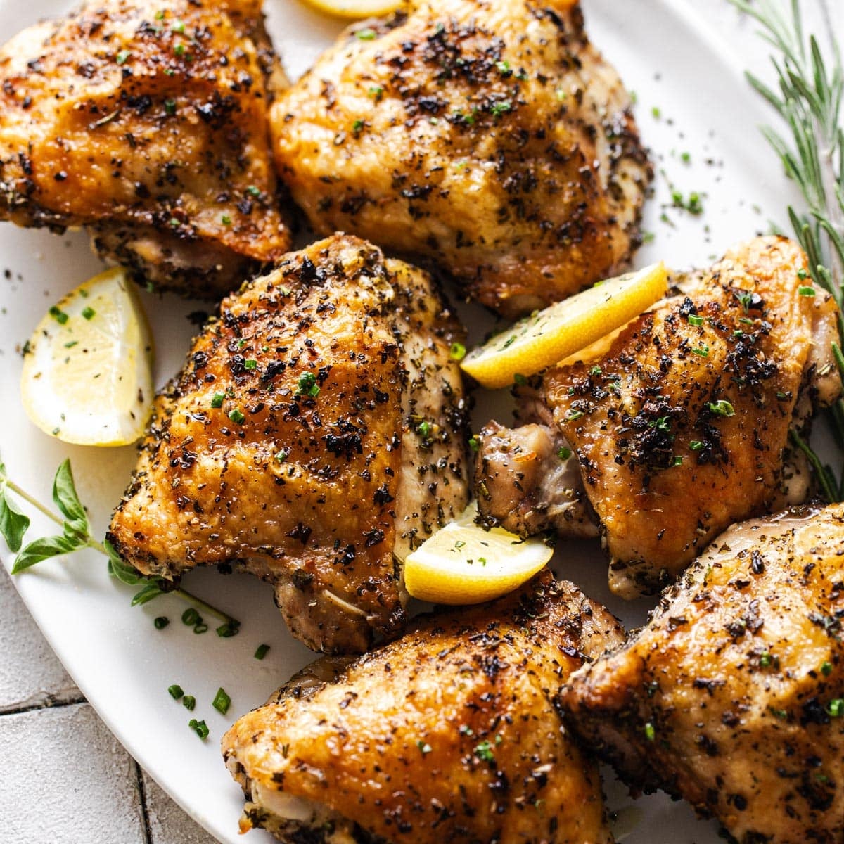 Layered Long Haircut-Inspired Herb Roasted Chicken Thighs