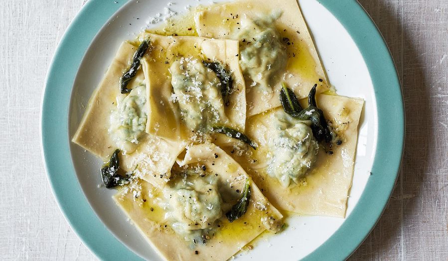 Handmade Spinach and Ricotta Ravioli with Sage Butter
