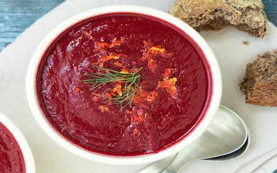 Roasted Beet & Walnut Soup with Orange Zest