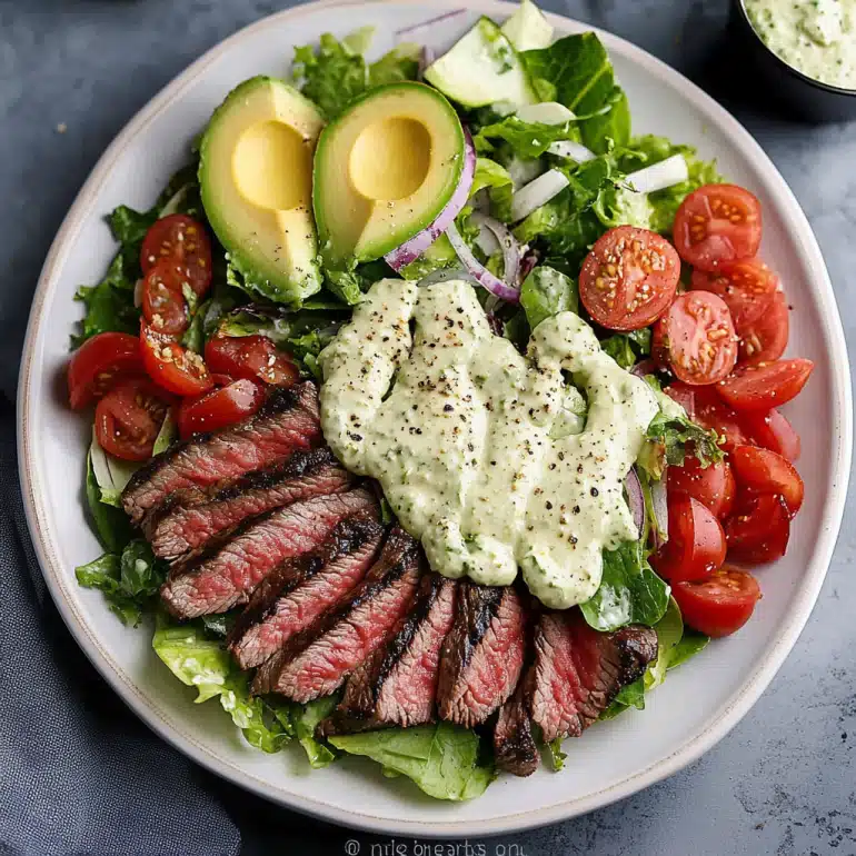 Financing-Inspired Grilled Steak Salad with Avocado Vinaigrette