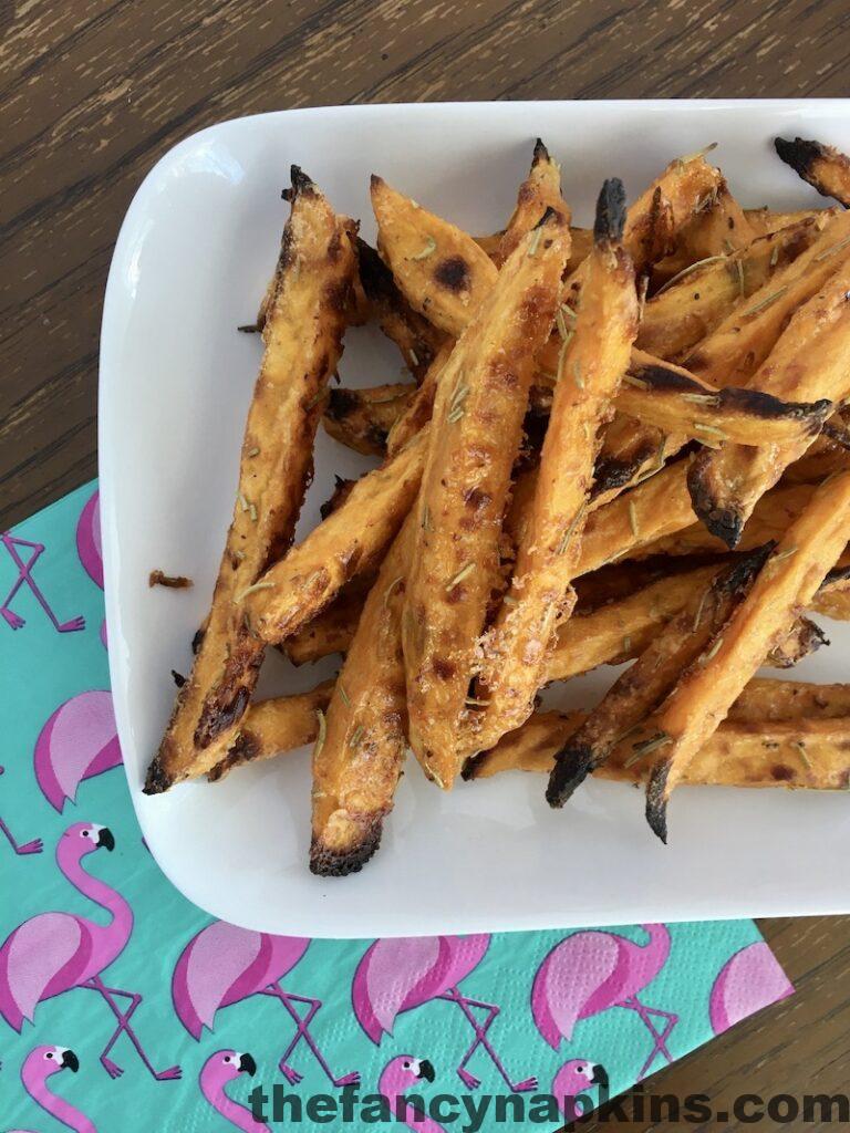 Maple-Glazed Sweet Potato Fries with Rosemary