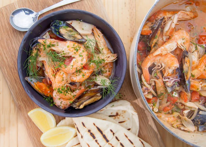 Cape Town Seafood Potjie with Tomato and Fennel