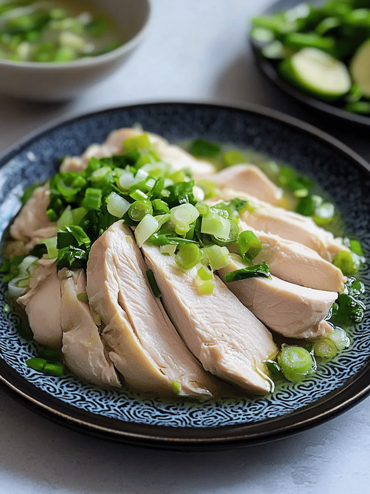Low-Heat Poached Chicken Breast with Ginger and Scallions
