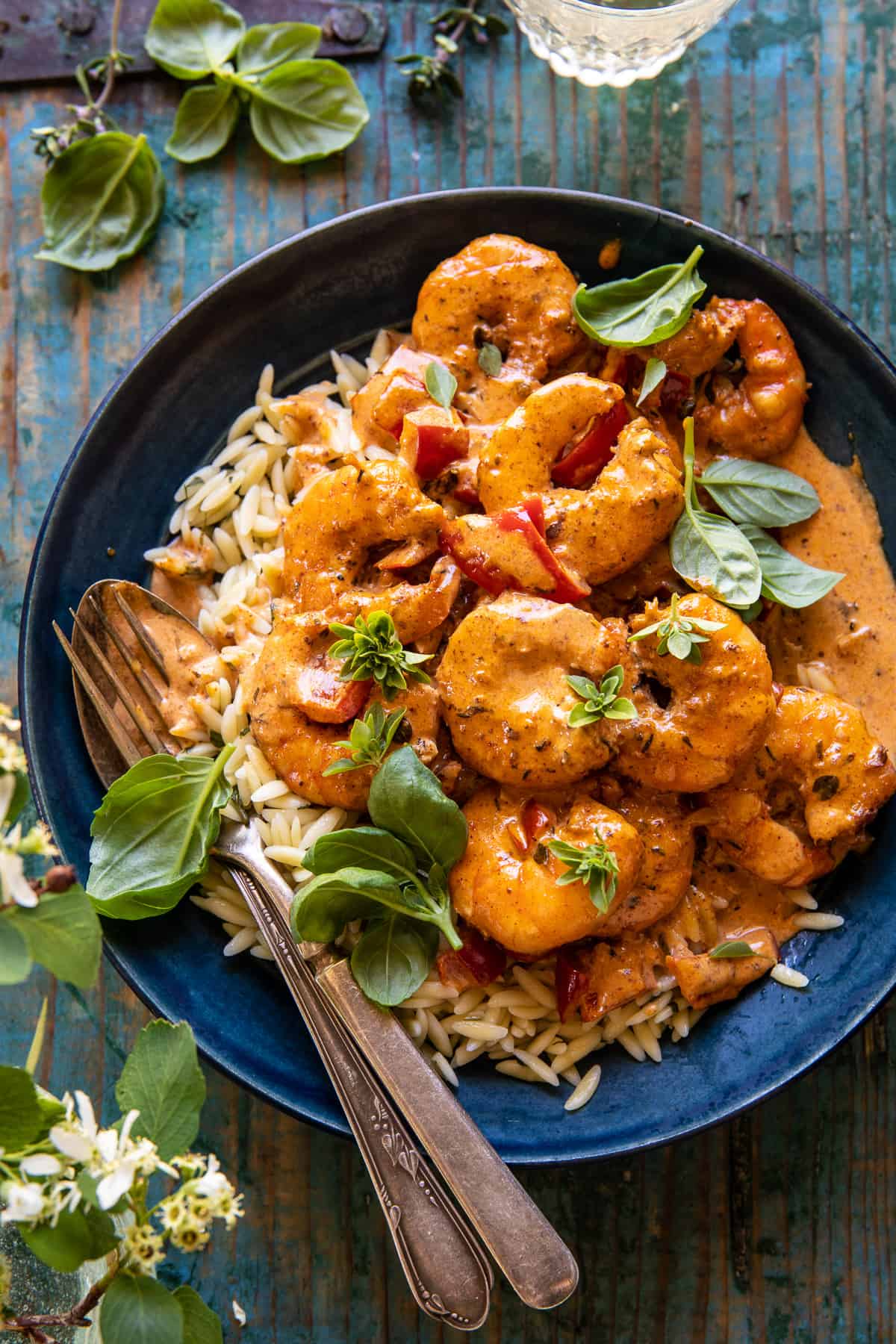 Aperol-Shrimp with Lemon and Basil