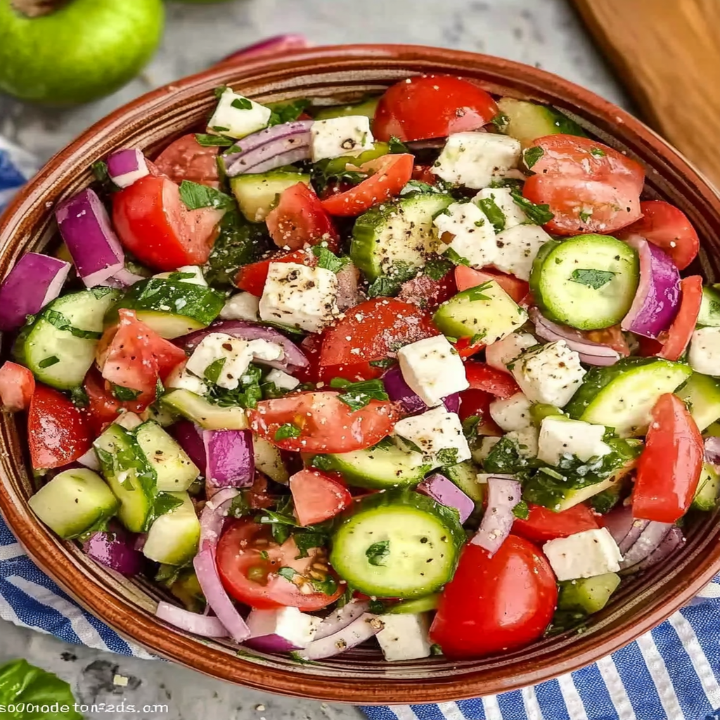 Layered Language-Inspired Mediterranean Salad