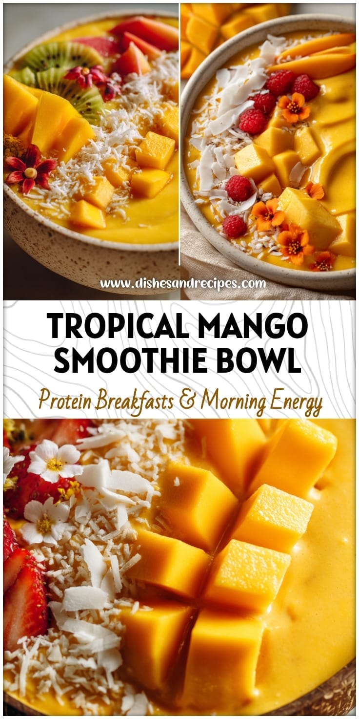 Premium-Inspired Tropical Mango and Coconut Smoothie Bowl