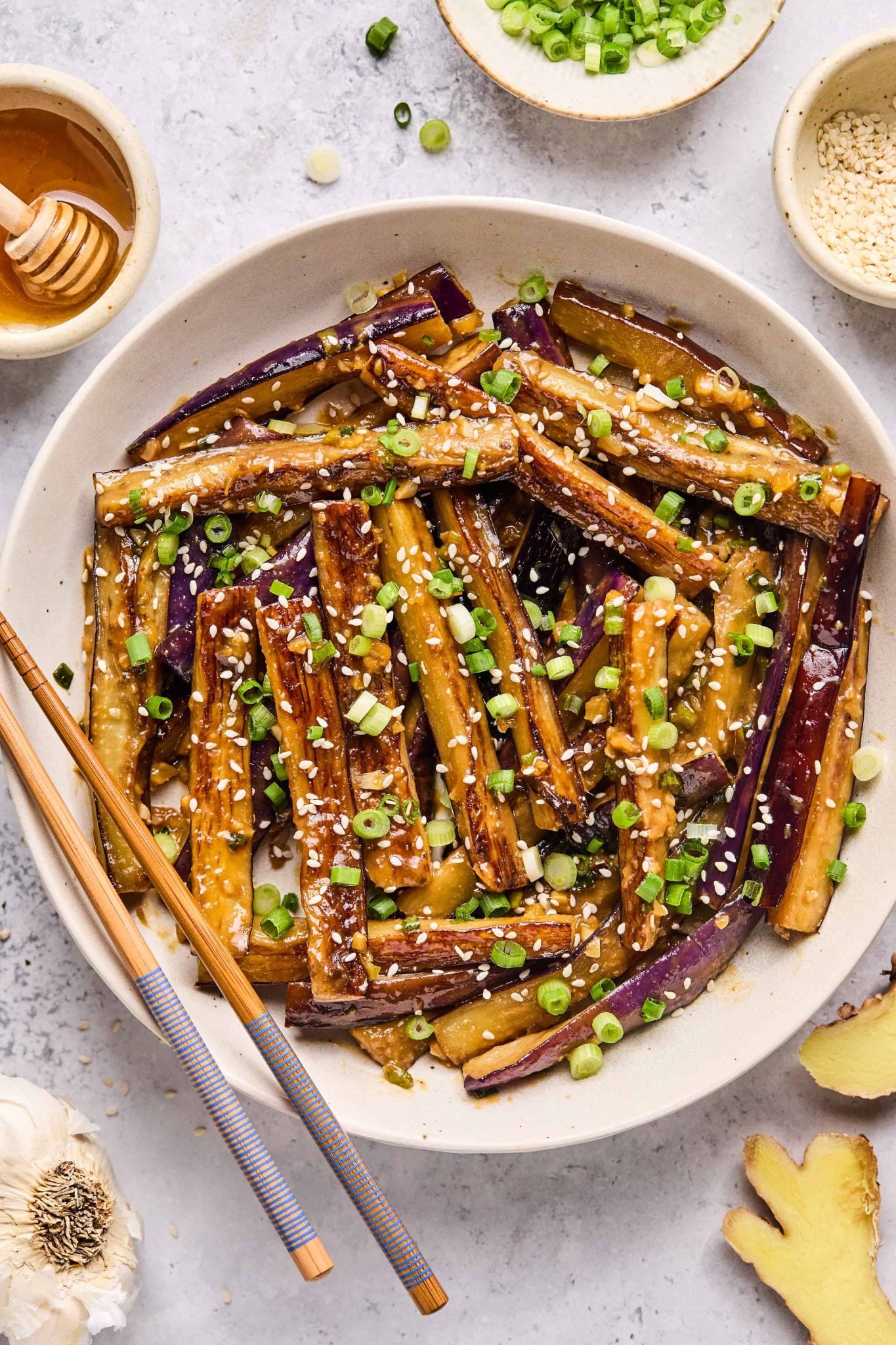 Stir-Fried Miso Eggplant with Scallion and Ginger