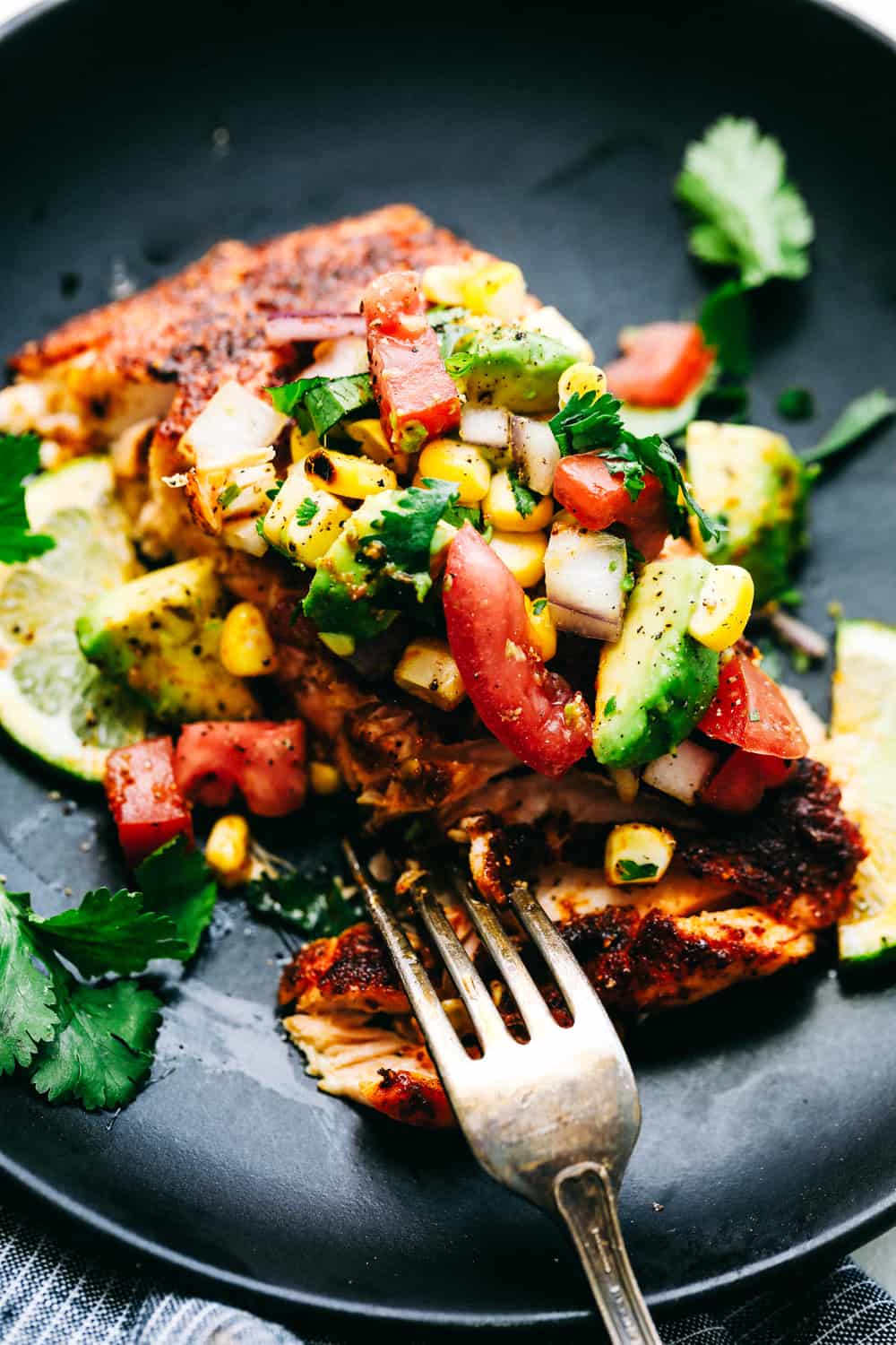 Grilled Cilantro-Lime Salmon with Avocado Salsa