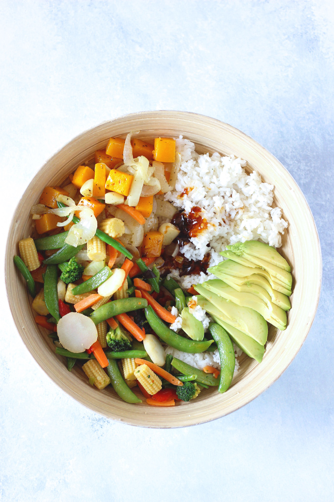 Studio Driver-Inspired Layered Vegetable Rice Bowl