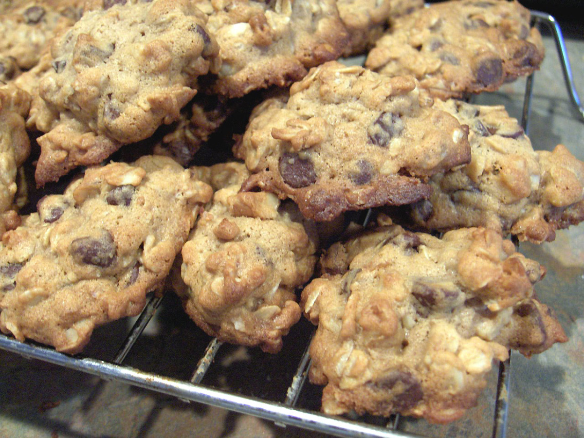 Half-Sweet Chocolate Chip Oatmeal Cookies