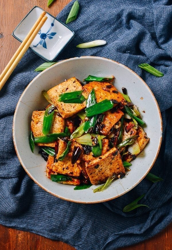 Stir-Fried Tofu and Broccoli in Spicy Black Bean Sauce