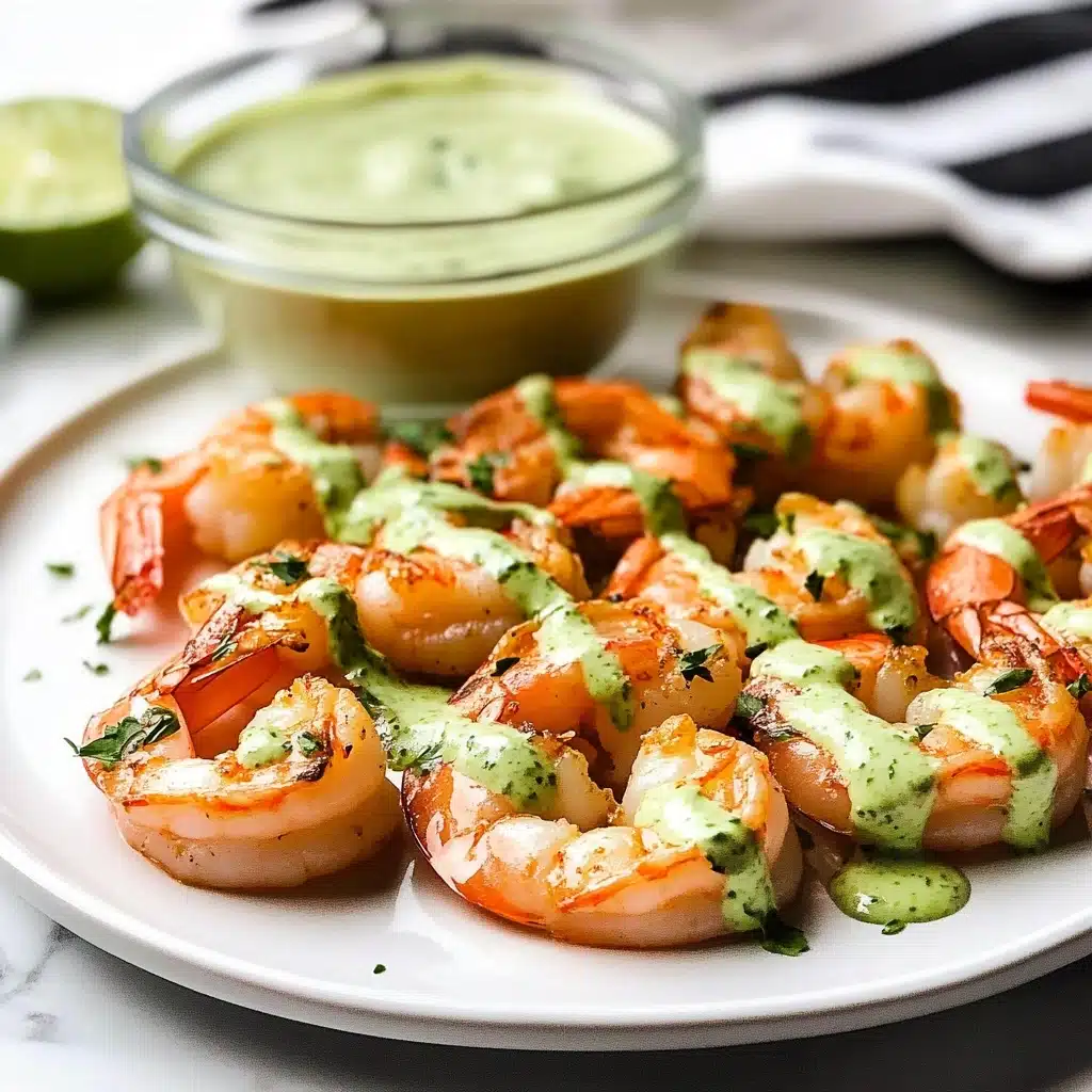 Chili-Lime Shrimp Skewers with Avocado Crema