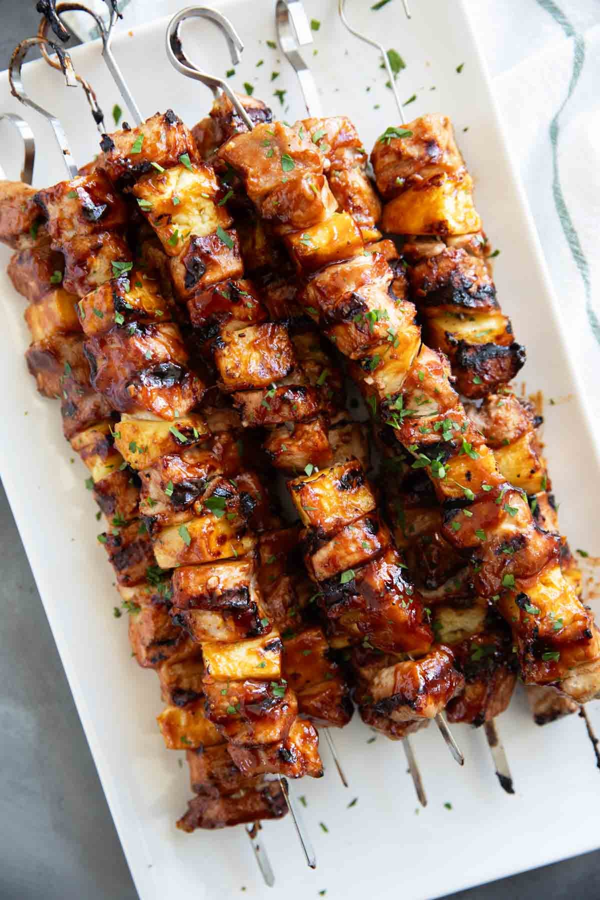 Tropical Rum-Glazed Pork Skewers with Pineapple