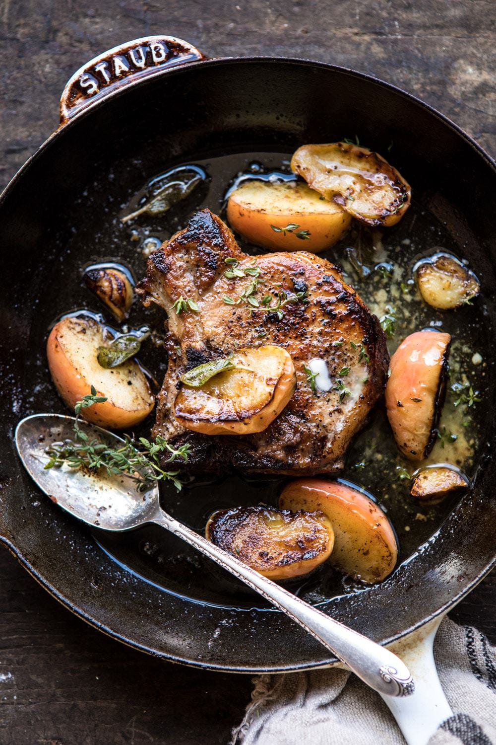 Pan-Seared Pork Chops with Apple and Sage Compote