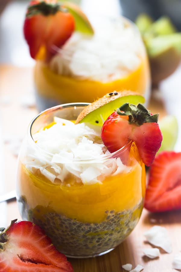 No-Bake Coconut Chia Pudding with Mango