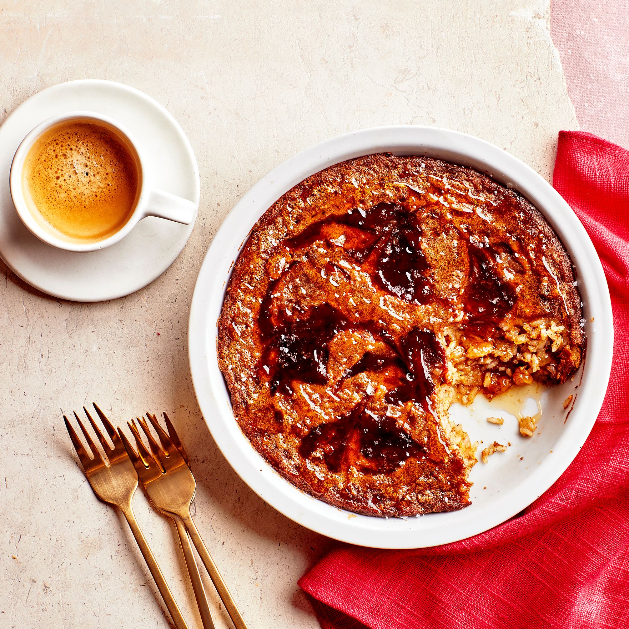 Apple and Walnut Kugel with Cinnamon and Honey