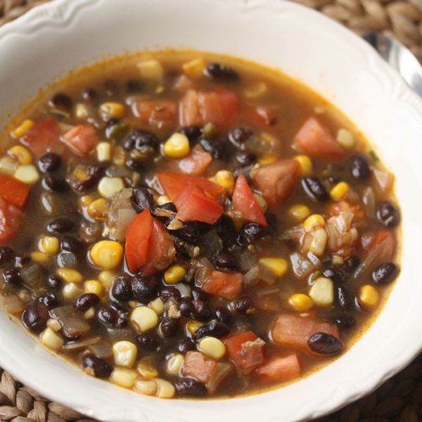 Spiced Chickpea and Black Bean Stew with Corn and Tomato
