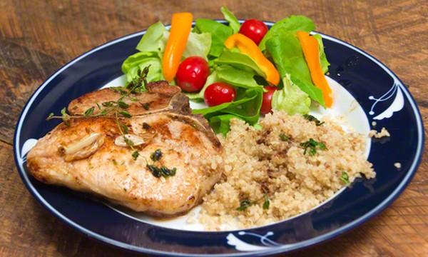 Pan-Roasted Pork Chops with Garlic and Thyme Butter