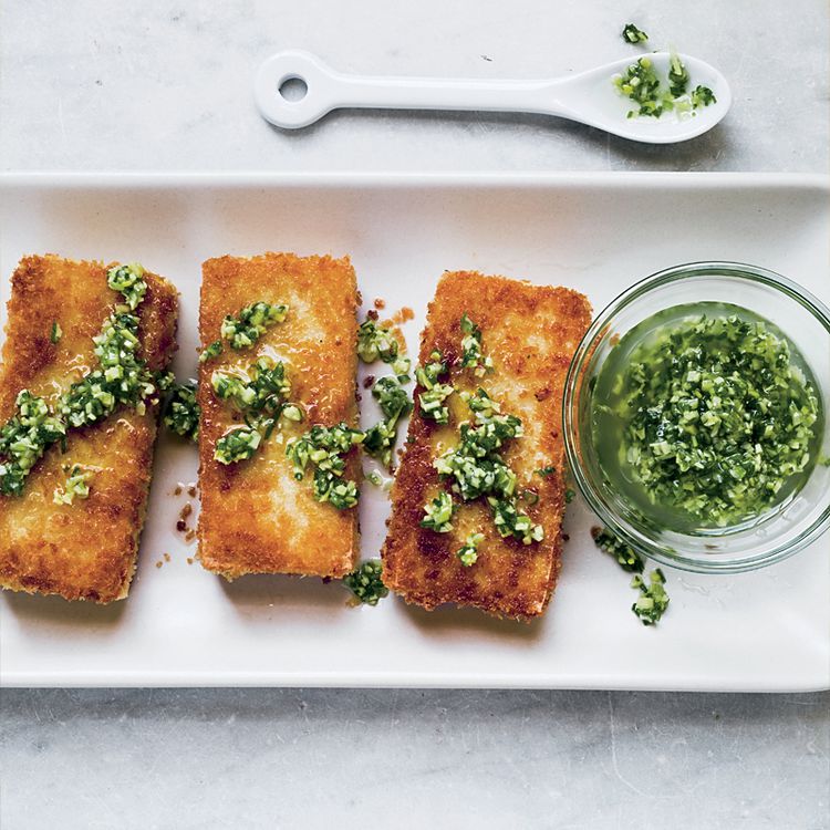 Pan-Seared Tofu Steaks with Soy-Ginger Glaze and Scallions